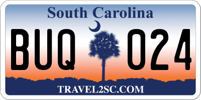 SC license plate BUQ024