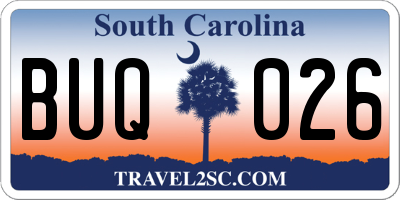 SC license plate BUQ026