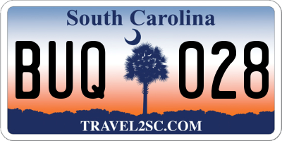 SC license plate BUQ028