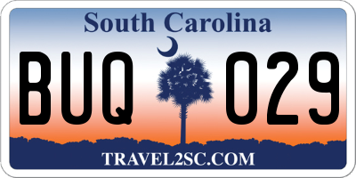 SC license plate BUQ029
