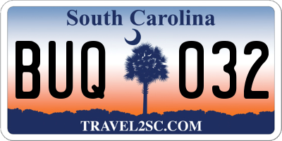 SC license plate BUQ032