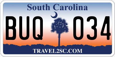 SC license plate BUQ034