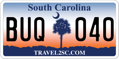 SC license plate BUQ040