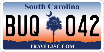 SC license plate BUQ042