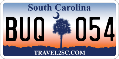 SC license plate BUQ054