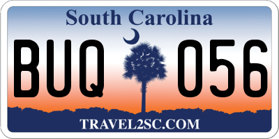 SC license plate BUQ056