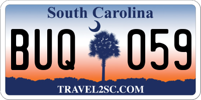 SC license plate BUQ059