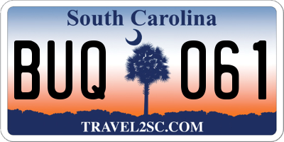 SC license plate BUQ061