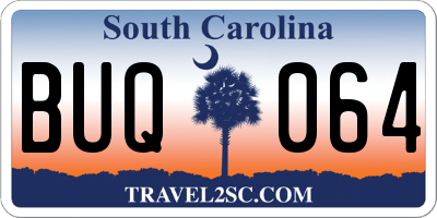 SC license plate BUQ064