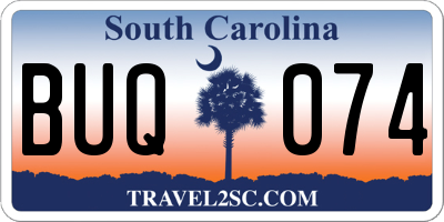 SC license plate BUQ074