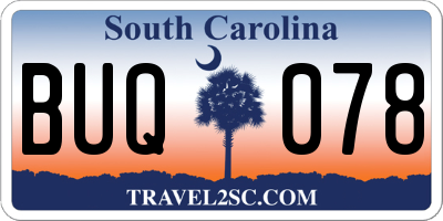 SC license plate BUQ078