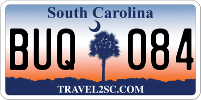 SC license plate BUQ084