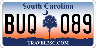 SC license plate BUQ089