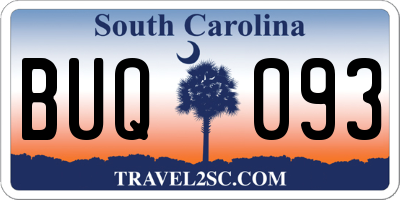 SC license plate BUQ093