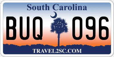 SC license plate BUQ096