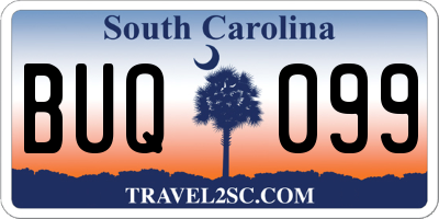 SC license plate BUQ099