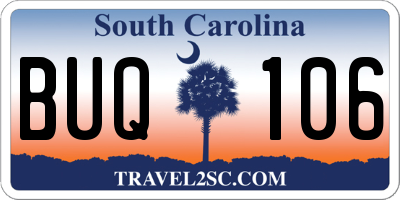 SC license plate BUQ106
