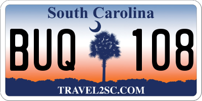 SC license plate BUQ108