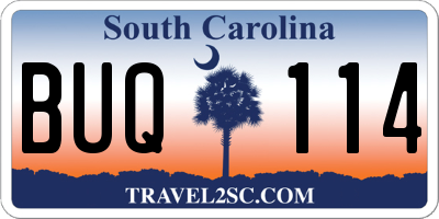 SC license plate BUQ114