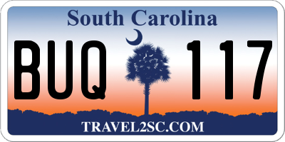SC license plate BUQ117