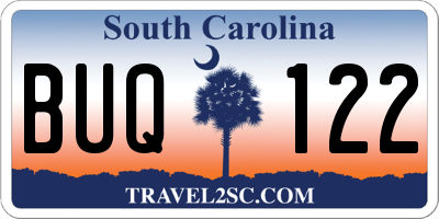 SC license plate BUQ122