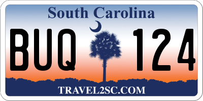 SC license plate BUQ124
