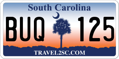 SC license plate BUQ125