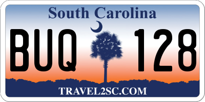 SC license plate BUQ128