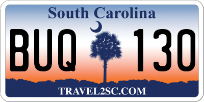 SC license plate BUQ130