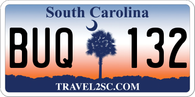 SC license plate BUQ132