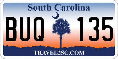 SC license plate BUQ135