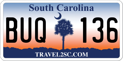 SC license plate BUQ136