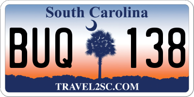 SC license plate BUQ138