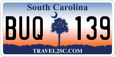 SC license plate BUQ139