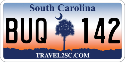 SC license plate BUQ142