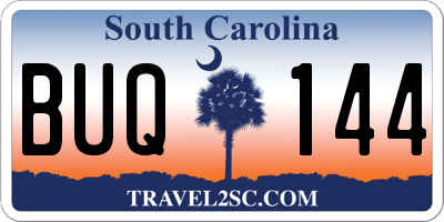SC license plate BUQ144
