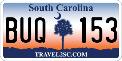 SC license plate BUQ153