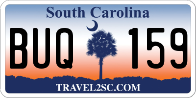 SC license plate BUQ159