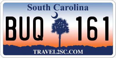 SC license plate BUQ161