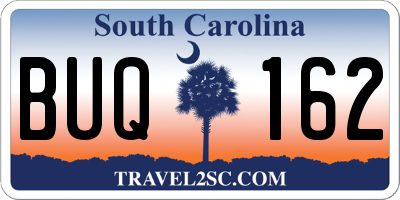 SC license plate BUQ162