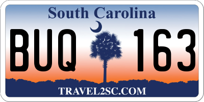 SC license plate BUQ163