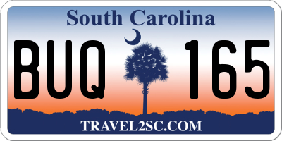 SC license plate BUQ165