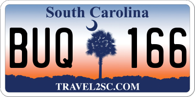SC license plate BUQ166