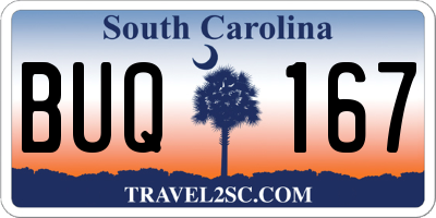 SC license plate BUQ167