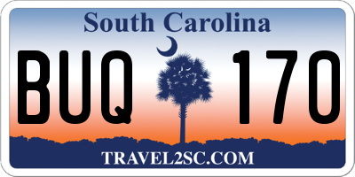 SC license plate BUQ170