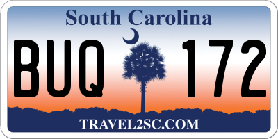 SC license plate BUQ172