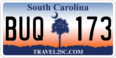 SC license plate BUQ173