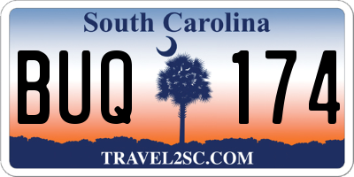 SC license plate BUQ174