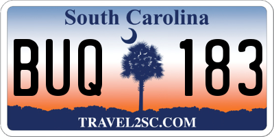 SC license plate BUQ183