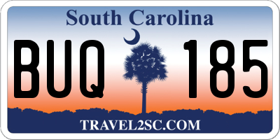 SC license plate BUQ185